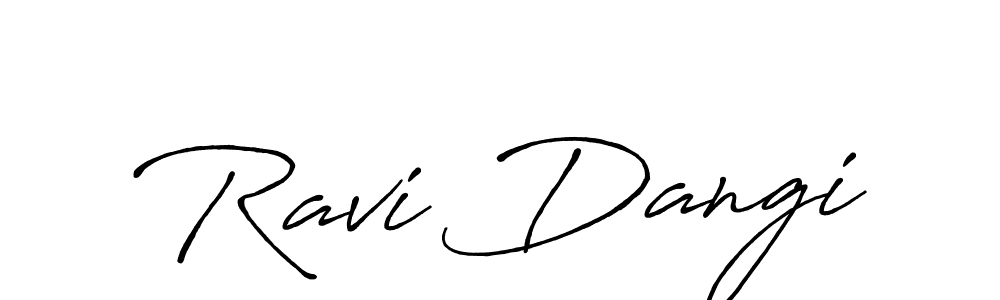 The best way (Antro_Vectra_Bolder) to make a short signature is to pick only two or three words in your name. The name Ravi Dangi include a total of six letters. For converting this name. Ravi Dangi signature style 7 images and pictures png