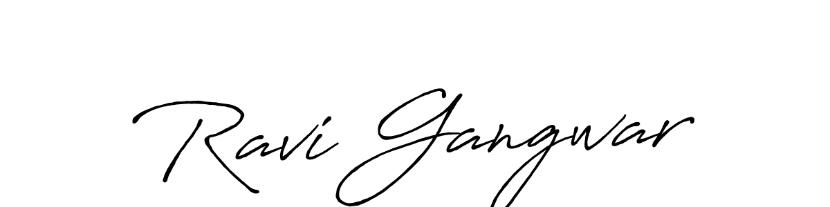 Use a signature maker to create a handwritten signature online. With this signature software, you can design (Antro_Vectra_Bolder) your own signature for name Ravi Gangwar. Ravi Gangwar signature style 7 images and pictures png