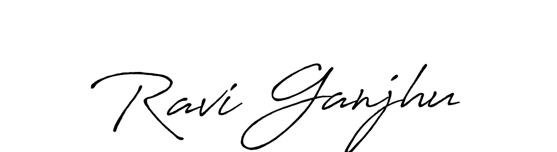 Create a beautiful signature design for name Ravi Ganjhu. With this signature (Antro_Vectra_Bolder) fonts, you can make a handwritten signature for free. Ravi Ganjhu signature style 7 images and pictures png