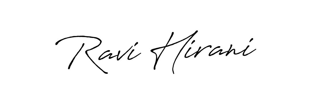 Make a beautiful signature design for name Ravi Hirani. With this signature (Antro_Vectra_Bolder) style, you can create a handwritten signature for free. Ravi Hirani signature style 7 images and pictures png