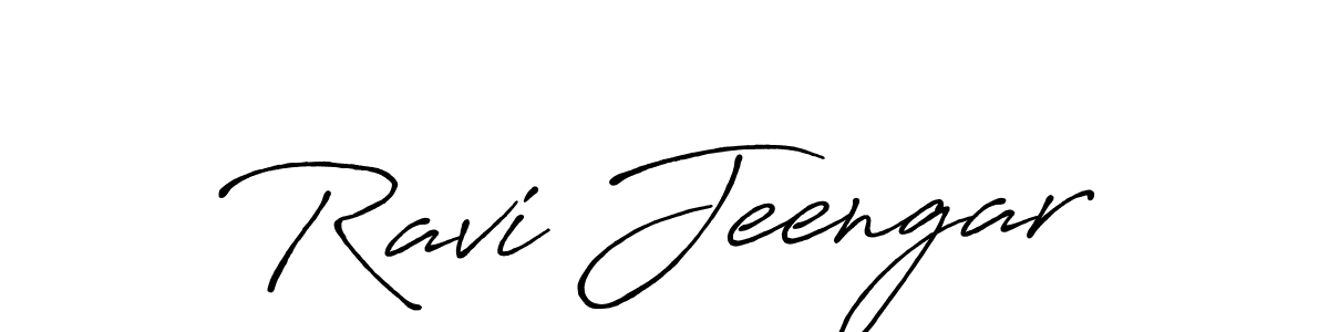 Also we have Ravi Jeengar name is the best signature style. Create professional handwritten signature collection using Antro_Vectra_Bolder autograph style. Ravi Jeengar signature style 7 images and pictures png