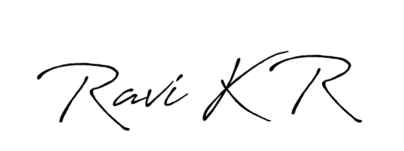 Design your own signature with our free online signature maker. With this signature software, you can create a handwritten (Antro_Vectra_Bolder) signature for name Ravi K R. Ravi K R signature style 7 images and pictures png