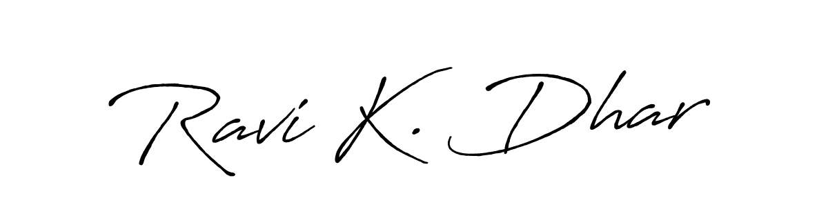 Use a signature maker to create a handwritten signature online. With this signature software, you can design (Antro_Vectra_Bolder) your own signature for name Ravi K. Dhar. Ravi K. Dhar signature style 7 images and pictures png