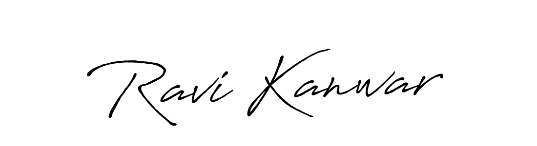 Create a beautiful signature design for name Ravi Kanwar. With this signature (Antro_Vectra_Bolder) fonts, you can make a handwritten signature for free. Ravi Kanwar signature style 7 images and pictures png
