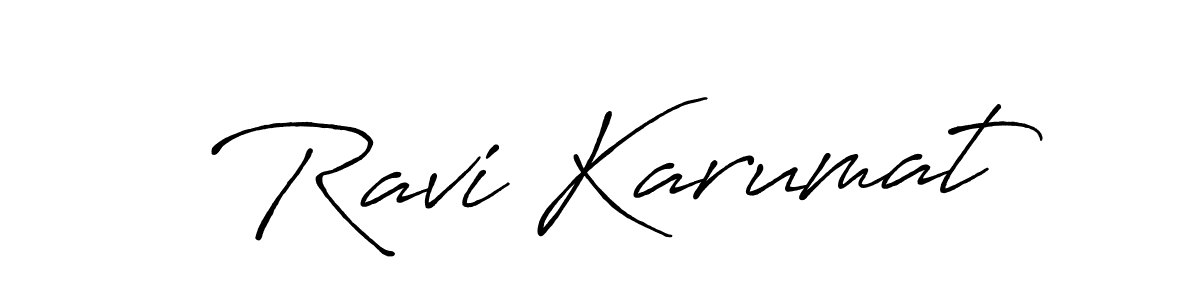 if you are searching for the best signature style for your name Ravi Karumat. so please give up your signature search. here we have designed multiple signature styles  using Antro_Vectra_Bolder. Ravi Karumat signature style 7 images and pictures png