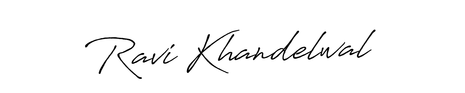 Design your own signature with our free online signature maker. With this signature software, you can create a handwritten (Antro_Vectra_Bolder) signature for name Ravi Khandelwal. Ravi Khandelwal signature style 7 images and pictures png