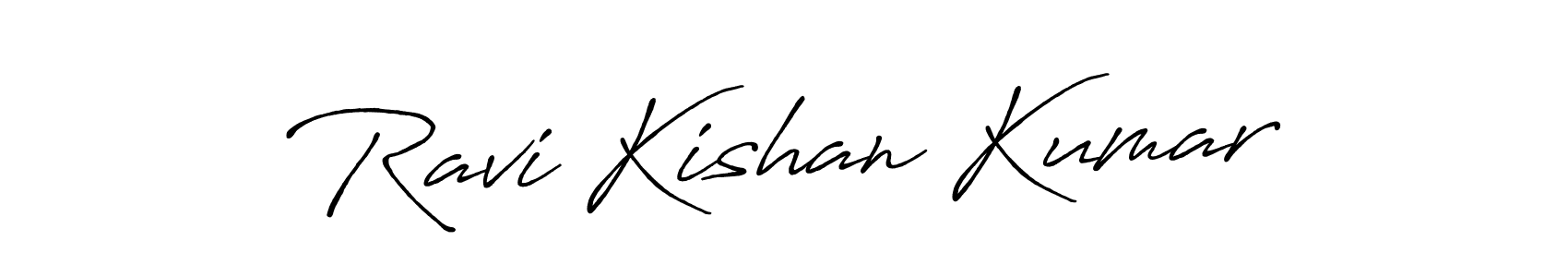 Create a beautiful signature design for name Ravi Kishan Kumar. With this signature (Antro_Vectra_Bolder) fonts, you can make a handwritten signature for free. Ravi Kishan Kumar signature style 7 images and pictures png