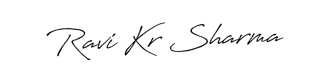 Create a beautiful signature design for name Ravi Kr Sharma. With this signature (Antro_Vectra_Bolder) fonts, you can make a handwritten signature for free. Ravi Kr Sharma signature style 7 images and pictures png