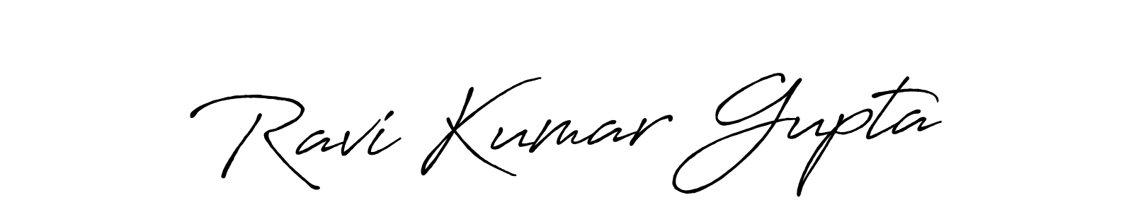 How to make Ravi Kumar Gupta name signature. Use Antro_Vectra_Bolder style for creating short signs online. This is the latest handwritten sign. Ravi Kumar Gupta signature style 7 images and pictures png