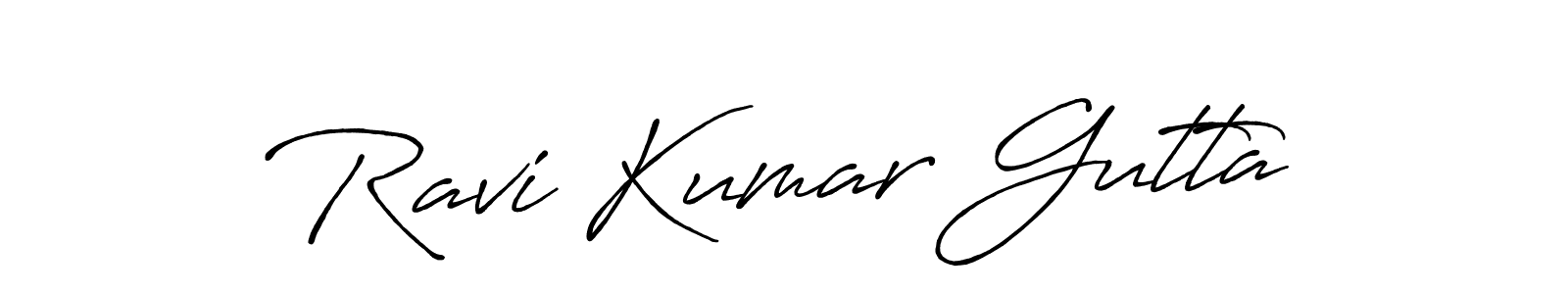 Create a beautiful signature design for name Ravi Kumar Gutta. With this signature (Antro_Vectra_Bolder) fonts, you can make a handwritten signature for free. Ravi Kumar Gutta signature style 7 images and pictures png