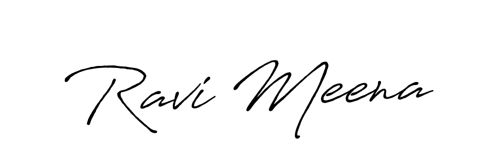 Make a beautiful signature design for name Ravi Meena. With this signature (Antro_Vectra_Bolder) style, you can create a handwritten signature for free. Ravi Meena signature style 7 images and pictures png
