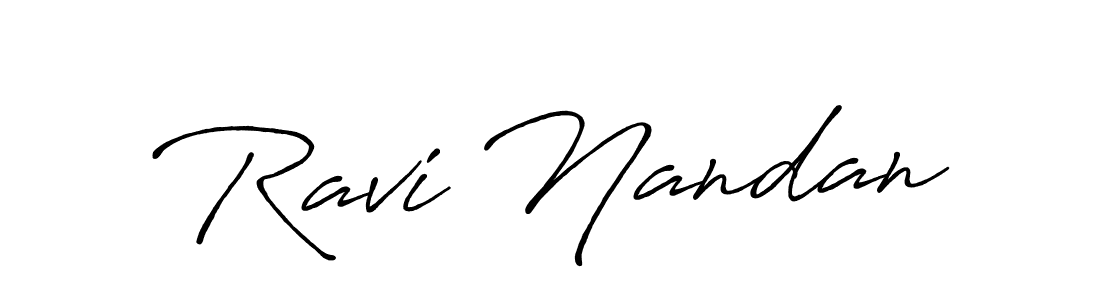Make a beautiful signature design for name Ravi Nandan. With this signature (Antro_Vectra_Bolder) style, you can create a handwritten signature for free. Ravi Nandan signature style 7 images and pictures png