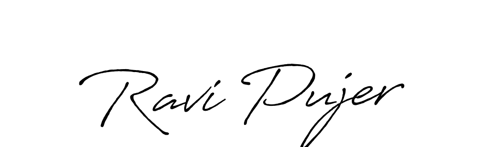 This is the best signature style for the Ravi Pujer name. Also you like these signature font (Antro_Vectra_Bolder). Mix name signature. Ravi Pujer signature style 7 images and pictures png