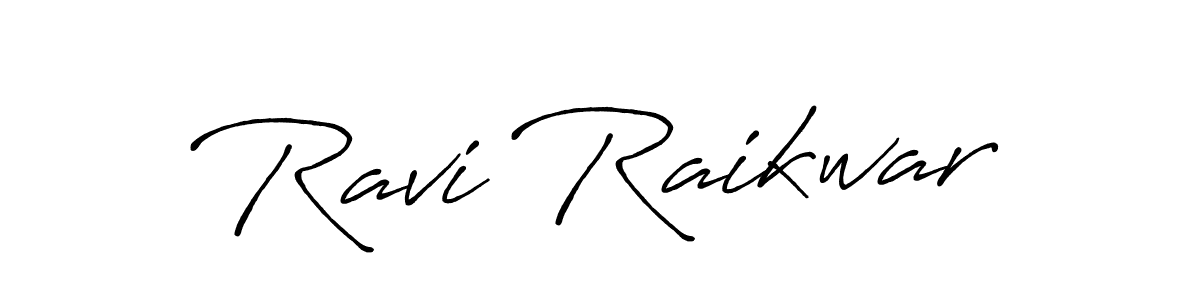 Also we have Ravi Raikwar name is the best signature style. Create professional handwritten signature collection using Antro_Vectra_Bolder autograph style. Ravi Raikwar signature style 7 images and pictures png