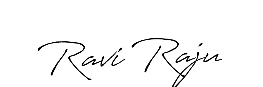 How to make Ravi Raju name signature. Use Antro_Vectra_Bolder style for creating short signs online. This is the latest handwritten sign. Ravi Raju signature style 7 images and pictures png