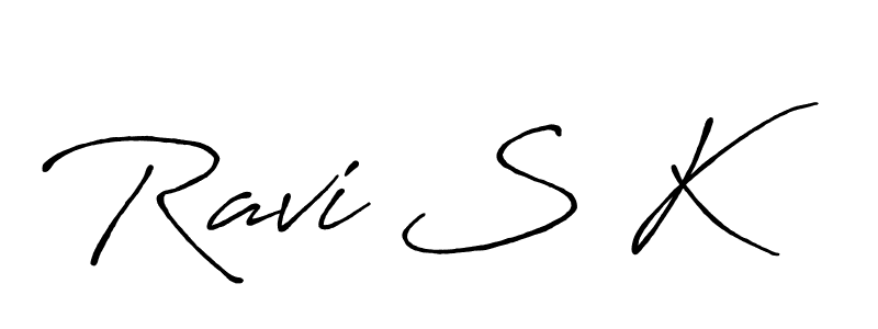 Make a beautiful signature design for name Ravi S K. With this signature (Antro_Vectra_Bolder) style, you can create a handwritten signature for free. Ravi S K signature style 7 images and pictures png