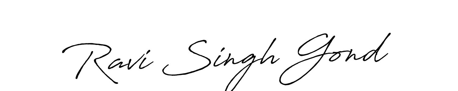 Make a beautiful signature design for name Ravi Singh Gond. With this signature (Antro_Vectra_Bolder) style, you can create a handwritten signature for free. Ravi Singh Gond signature style 7 images and pictures png