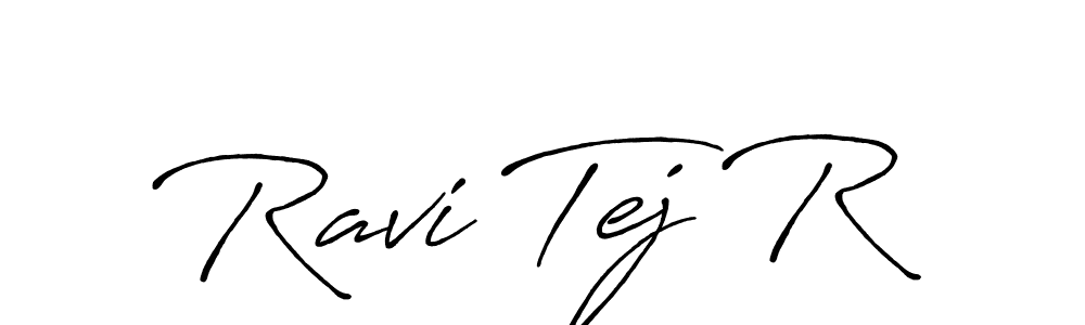 Make a beautiful signature design for name Ravi Tej R. With this signature (Antro_Vectra_Bolder) style, you can create a handwritten signature for free. Ravi Tej R signature style 7 images and pictures png