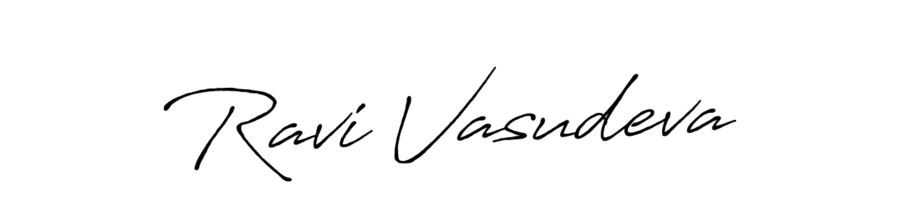 How to make Ravi Vasudeva name signature. Use Antro_Vectra_Bolder style for creating short signs online. This is the latest handwritten sign. Ravi Vasudeva signature style 7 images and pictures png