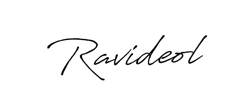 How to make Ravideol name signature. Use Antro_Vectra_Bolder style for creating short signs online. This is the latest handwritten sign. Ravideol signature style 7 images and pictures png