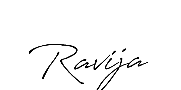 Design your own signature with our free online signature maker. With this signature software, you can create a handwritten (Antro_Vectra_Bolder) signature for name Ravija. Ravija signature style 7 images and pictures png