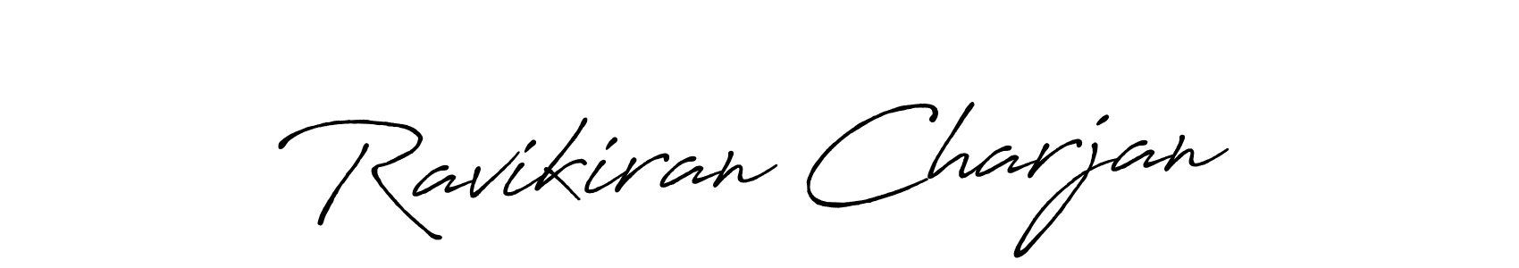 The best way (Antro_Vectra_Bolder) to make a short signature is to pick only two or three words in your name. The name Ravikiran Charjan include a total of six letters. For converting this name. Ravikiran Charjan signature style 7 images and pictures png