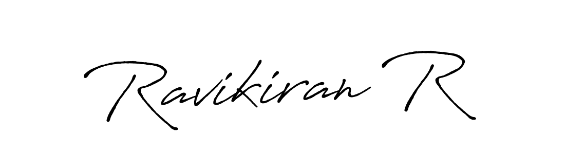 Create a beautiful signature design for name Ravikiran R. With this signature (Antro_Vectra_Bolder) fonts, you can make a handwritten signature for free. Ravikiran R signature style 7 images and pictures png