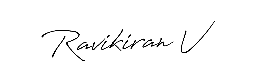 Also we have Ravikiran V name is the best signature style. Create professional handwritten signature collection using Antro_Vectra_Bolder autograph style. Ravikiran V signature style 7 images and pictures png