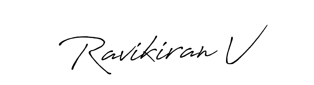 Also we have Ravikiran V name is the best signature style. Create professional handwritten signature collection using Antro_Vectra_Bolder autograph style. Ravikiran V signature style 7 images and pictures png