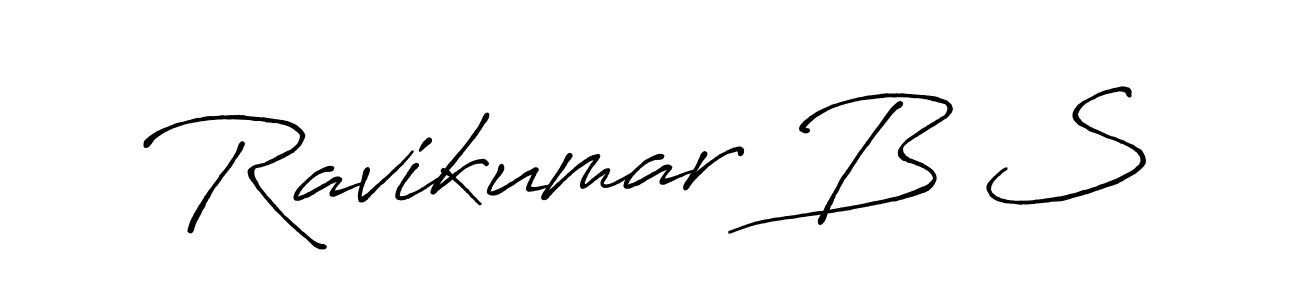 The best way (Antro_Vectra_Bolder) to make a short signature is to pick only two or three words in your name. The name Ravikumar B S include a total of six letters. For converting this name. Ravikumar B S signature style 7 images and pictures png