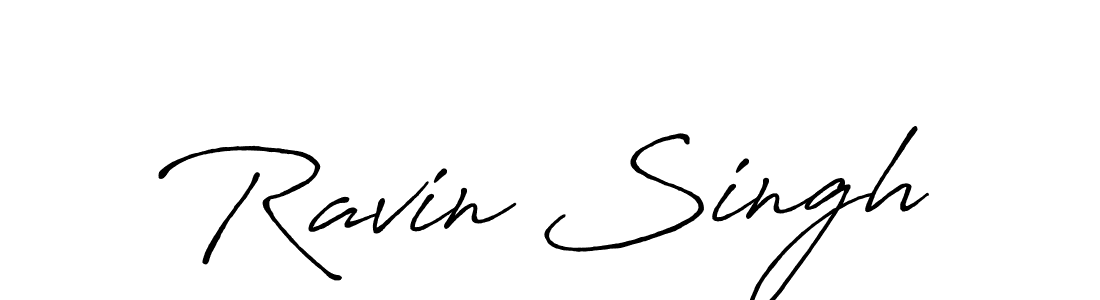 How to make Ravin Singh name signature. Use Antro_Vectra_Bolder style for creating short signs online. This is the latest handwritten sign. Ravin Singh signature style 7 images and pictures png