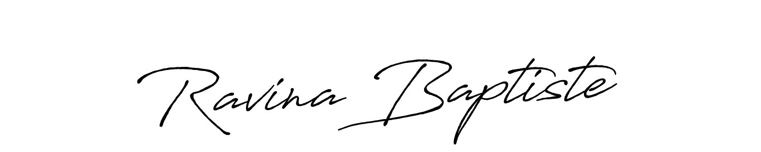 Ravina Baptiste stylish signature style. Best Handwritten Sign (Antro_Vectra_Bolder) for my name. Handwritten Signature Collection Ideas for my name Ravina Baptiste. Ravina Baptiste signature style 7 images and pictures png