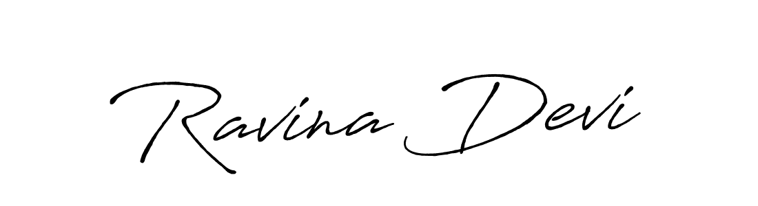 Make a beautiful signature design for name Ravina Devi. With this signature (Antro_Vectra_Bolder) style, you can create a handwritten signature for free. Ravina Devi signature style 7 images and pictures png