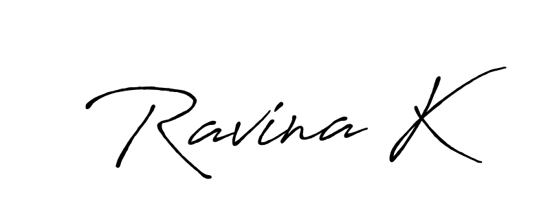 It looks lik you need a new signature style for name Ravina K. Design unique handwritten (Antro_Vectra_Bolder) signature with our free signature maker in just a few clicks. Ravina K signature style 7 images and pictures png