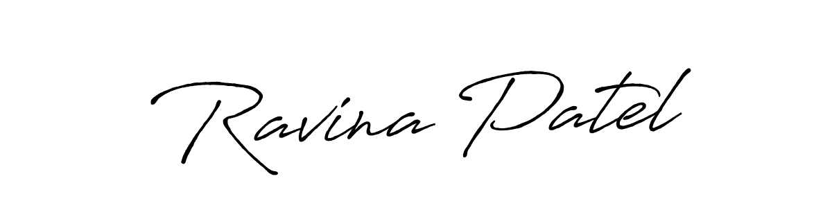 Ravina Patel stylish signature style. Best Handwritten Sign (Antro_Vectra_Bolder) for my name. Handwritten Signature Collection Ideas for my name Ravina Patel. Ravina Patel signature style 7 images and pictures png