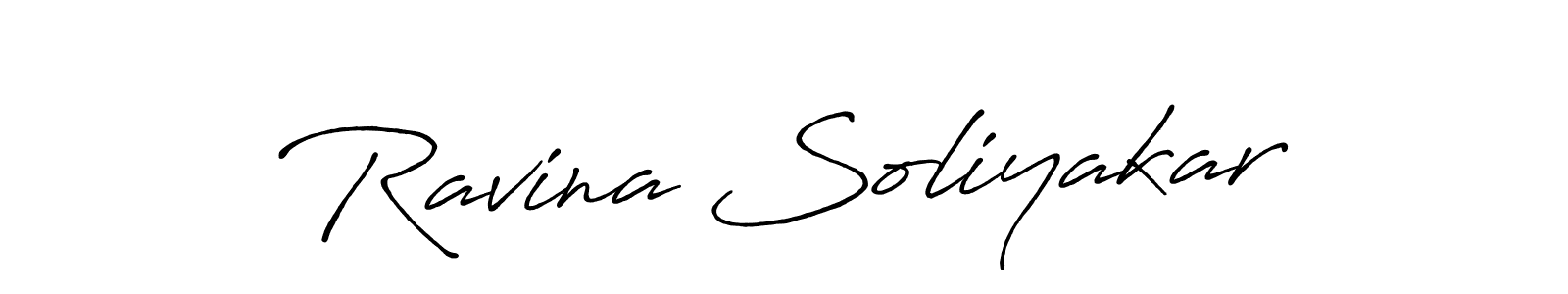 Antro_Vectra_Bolder is a professional signature style that is perfect for those who want to add a touch of class to their signature. It is also a great choice for those who want to make their signature more unique. Get Ravina Soliyakar name to fancy signature for free. Ravina Soliyakar signature style 7 images and pictures png