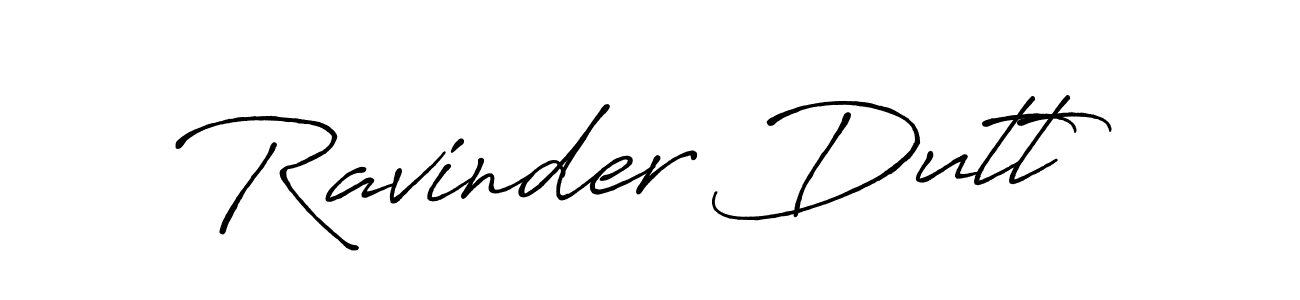 Create a beautiful signature design for name Ravinder Dutt. With this signature (Antro_Vectra_Bolder) fonts, you can make a handwritten signature for free. Ravinder Dutt signature style 7 images and pictures png