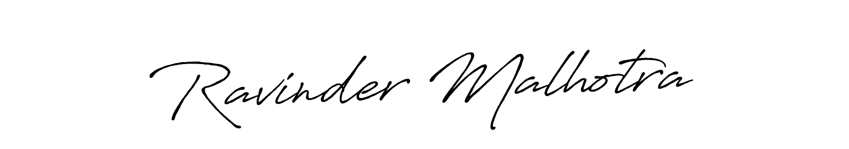 Create a beautiful signature design for name Ravinder Malhotra. With this signature (Antro_Vectra_Bolder) fonts, you can make a handwritten signature for free. Ravinder Malhotra signature style 7 images and pictures png