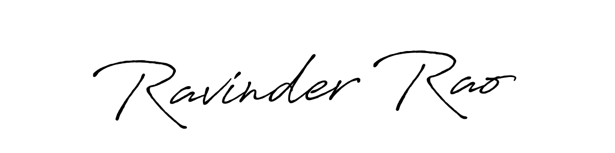 Create a beautiful signature design for name Ravinder Rao. With this signature (Antro_Vectra_Bolder) fonts, you can make a handwritten signature for free. Ravinder Rao signature style 7 images and pictures png