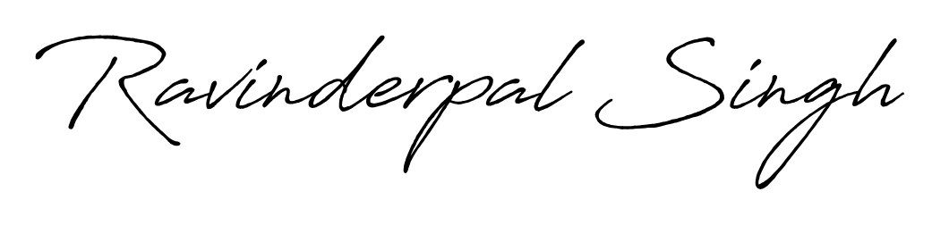 Give your name Ravinderpal Singh an exquisite flair with the Antro_Vectra_Bolder script font. Ideal for contracts, resumes, and formal letterheads. Ravinderpal Singh signature style 7 images and pictures png