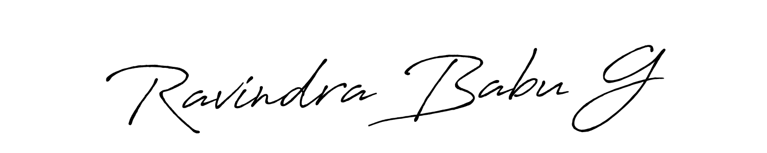 Create a beautiful signature design for name Ravindra Babu G. With this signature (Antro_Vectra_Bolder) fonts, you can make a handwritten signature for free. Ravindra Babu G signature style 7 images and pictures png