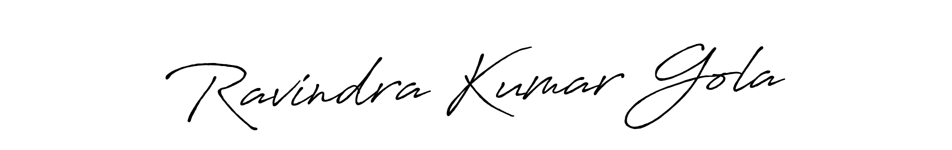 Antro_Vectra_Bolder is a professional signature style that is perfect for those who want to add a touch of class to their signature. It is also a great choice for those who want to make their signature more unique. Get Ravindra Kumar Gola name to fancy signature for free. Ravindra Kumar Gola signature style 7 images and pictures png
