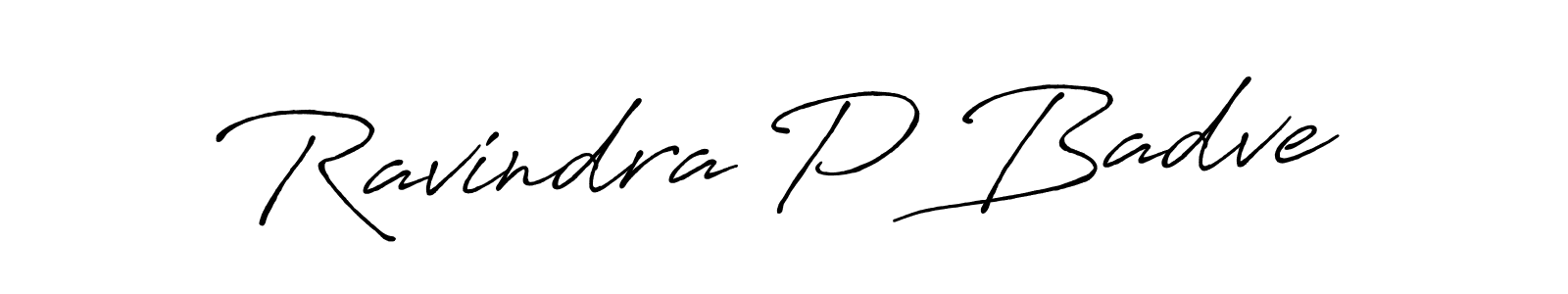 Use a signature maker to create a handwritten signature online. With this signature software, you can design (Antro_Vectra_Bolder) your own signature for name Ravindra P Badve. Ravindra P Badve signature style 7 images and pictures png