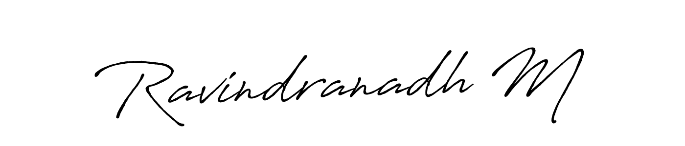 Create a beautiful signature design for name Ravindranadh M. With this signature (Antro_Vectra_Bolder) fonts, you can make a handwritten signature for free. Ravindranadh M signature style 7 images and pictures png