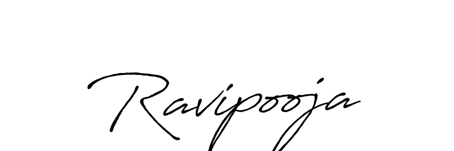 How to make Ravipooja signature? Antro_Vectra_Bolder is a professional autograph style. Create handwritten signature for Ravipooja name. Ravipooja signature style 7 images and pictures png