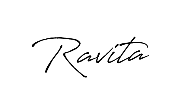 Create a beautiful signature design for name Ravita. With this signature (Antro_Vectra_Bolder) fonts, you can make a handwritten signature for free. Ravita signature style 7 images and pictures png
