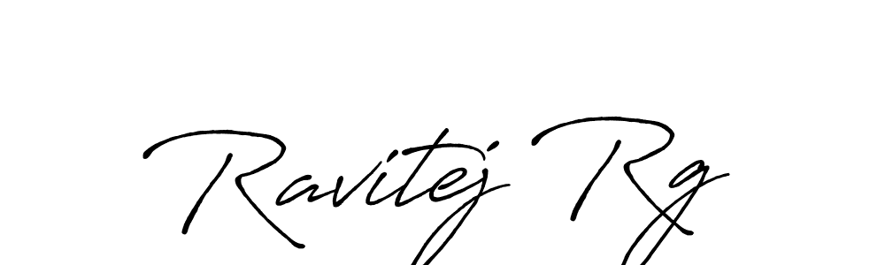 Design your own signature with our free online signature maker. With this signature software, you can create a handwritten (Antro_Vectra_Bolder) signature for name Ravitej Rg. Ravitej Rg signature style 7 images and pictures png