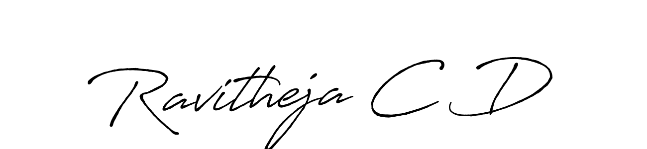 Use a signature maker to create a handwritten signature online. With this signature software, you can design (Antro_Vectra_Bolder) your own signature for name Ravitheja C D. Ravitheja C D signature style 7 images and pictures png