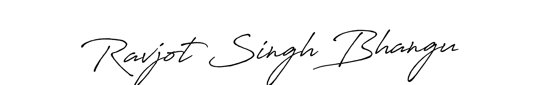 Antro_Vectra_Bolder is a professional signature style that is perfect for those who want to add a touch of class to their signature. It is also a great choice for those who want to make their signature more unique. Get Ravjot Singh Bhangu name to fancy signature for free. Ravjot Singh Bhangu signature style 7 images and pictures png
