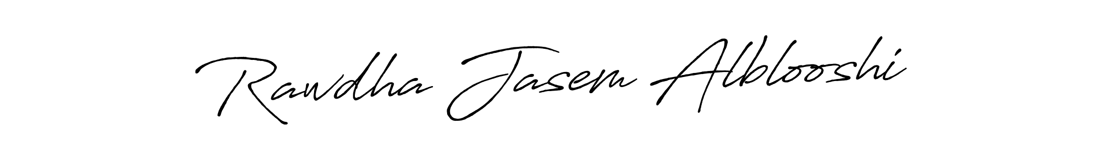 Create a beautiful signature design for name Rawdha Jasem Alblooshi. With this signature (Antro_Vectra_Bolder) fonts, you can make a handwritten signature for free. Rawdha Jasem Alblooshi signature style 7 images and pictures png